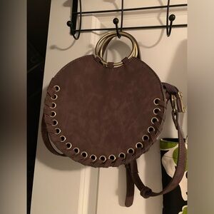 Anthropologie Marla Crossbody Circle Bag with whipstitch detailing - LIKE NEW